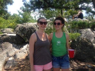 Jess and Clara on a mountaintop in the Berkshires - Pillow Trip 2014!